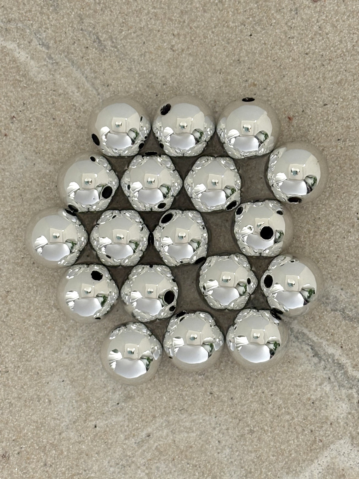 perlesetcreationbijoux - perles rondes en acrylique argenté 10mm