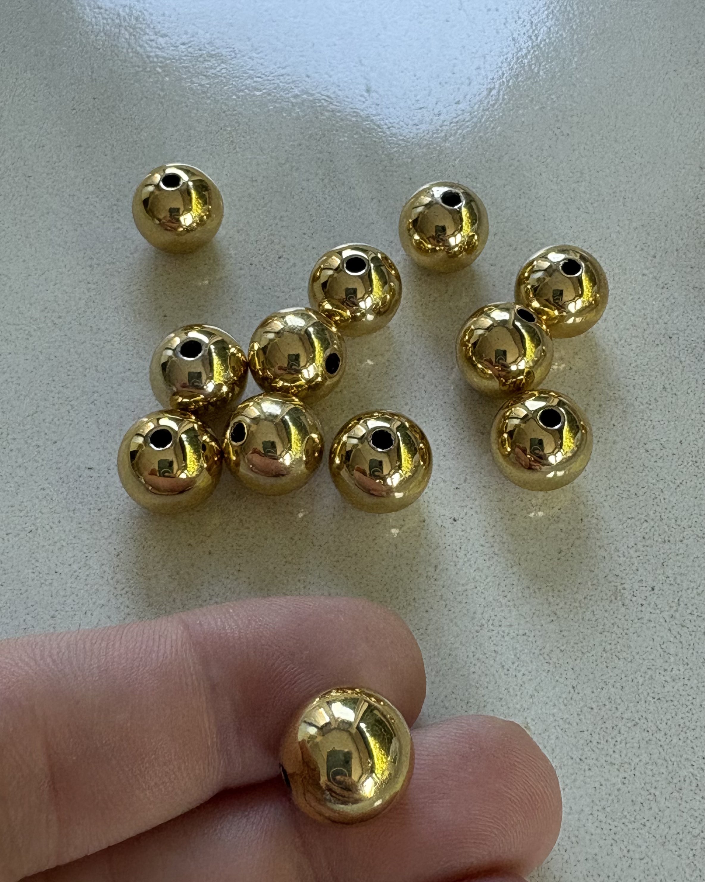 perlesetcreationbijoux - perles rondes dorées en acrylique de 12 mm