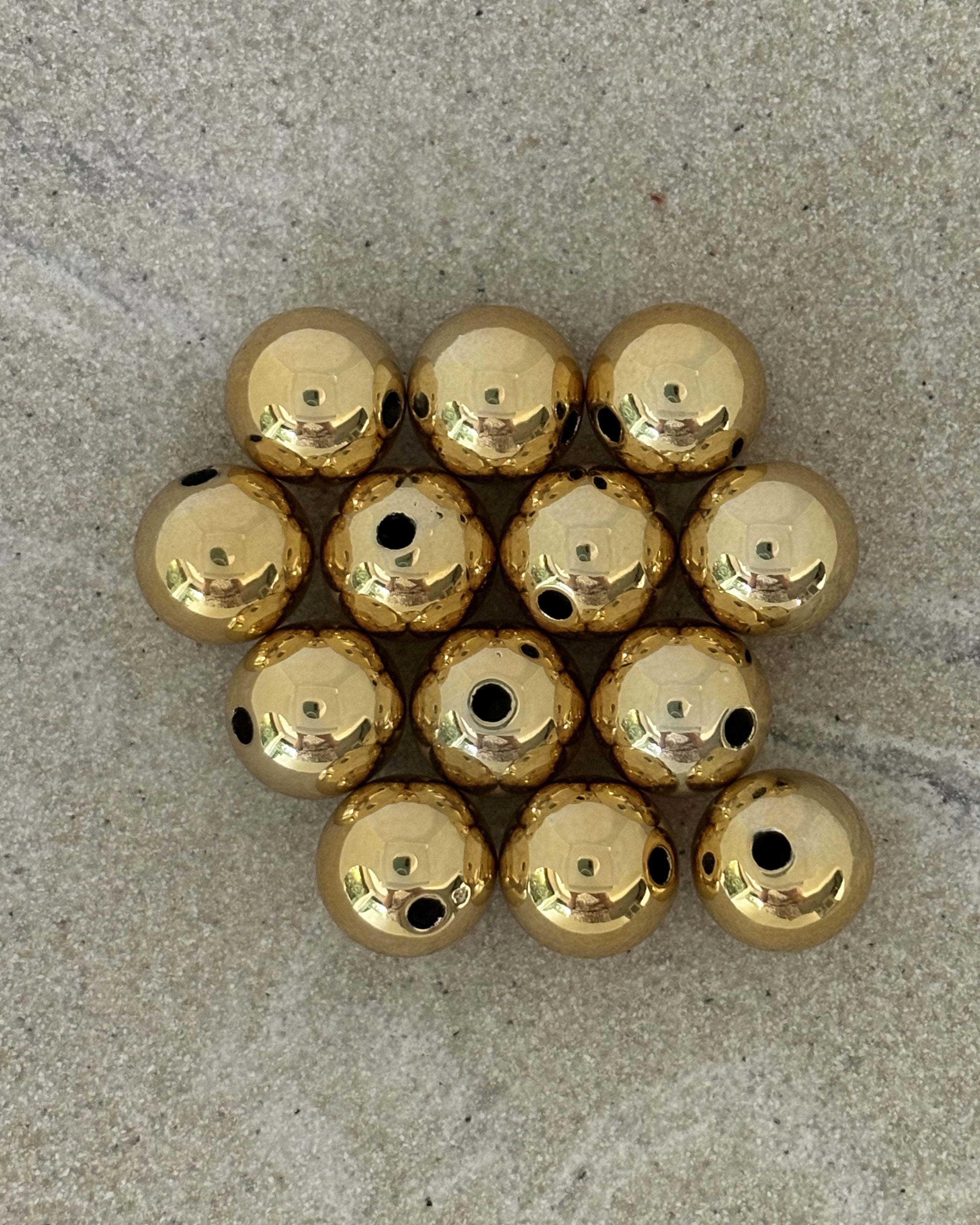 perlesetcreationbijoux - perles rondes dorées en acrylique de 12 mm