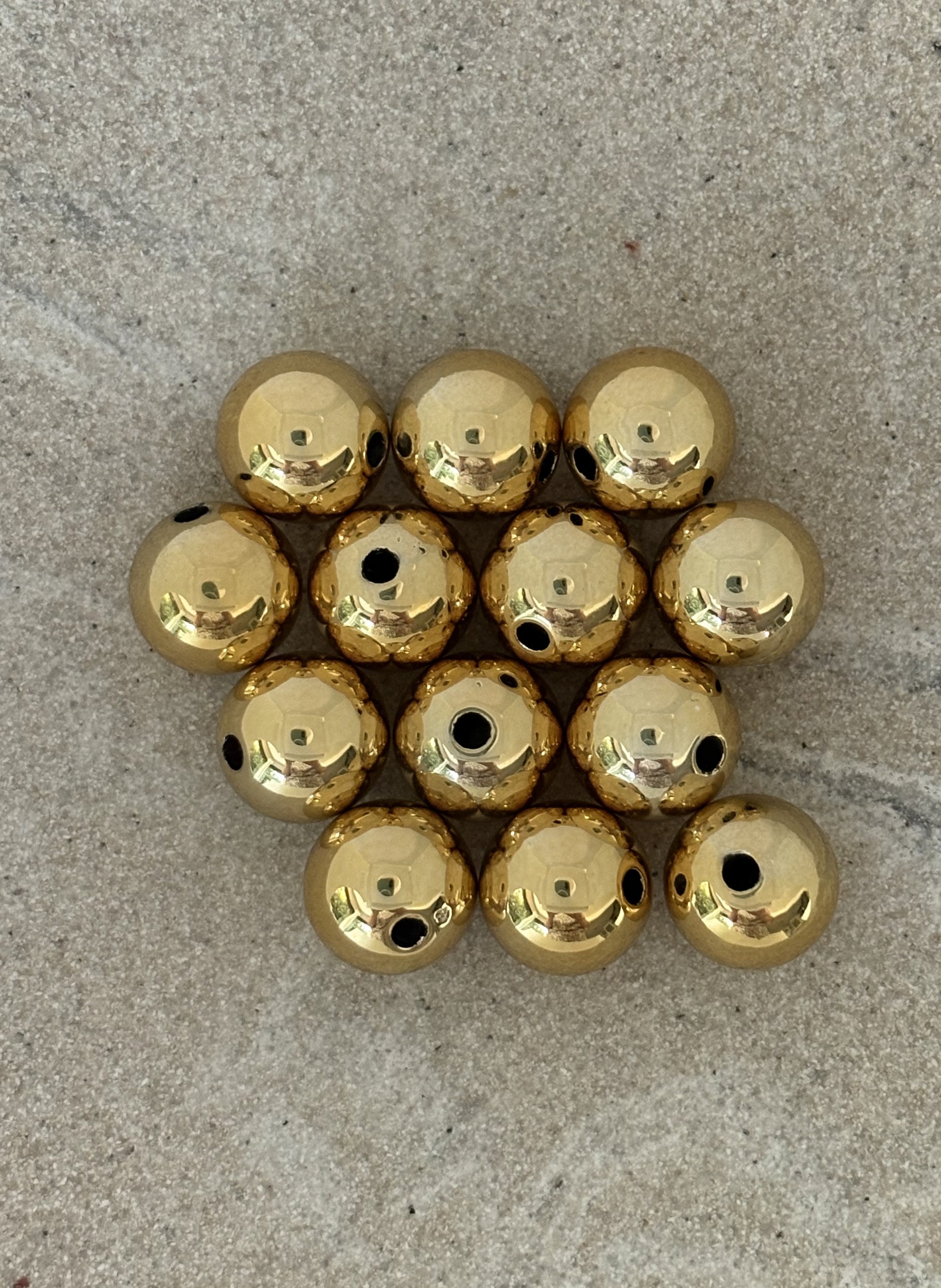 perlesetcreationbijoux - perles rondes dorées en acrylique de 12 mm