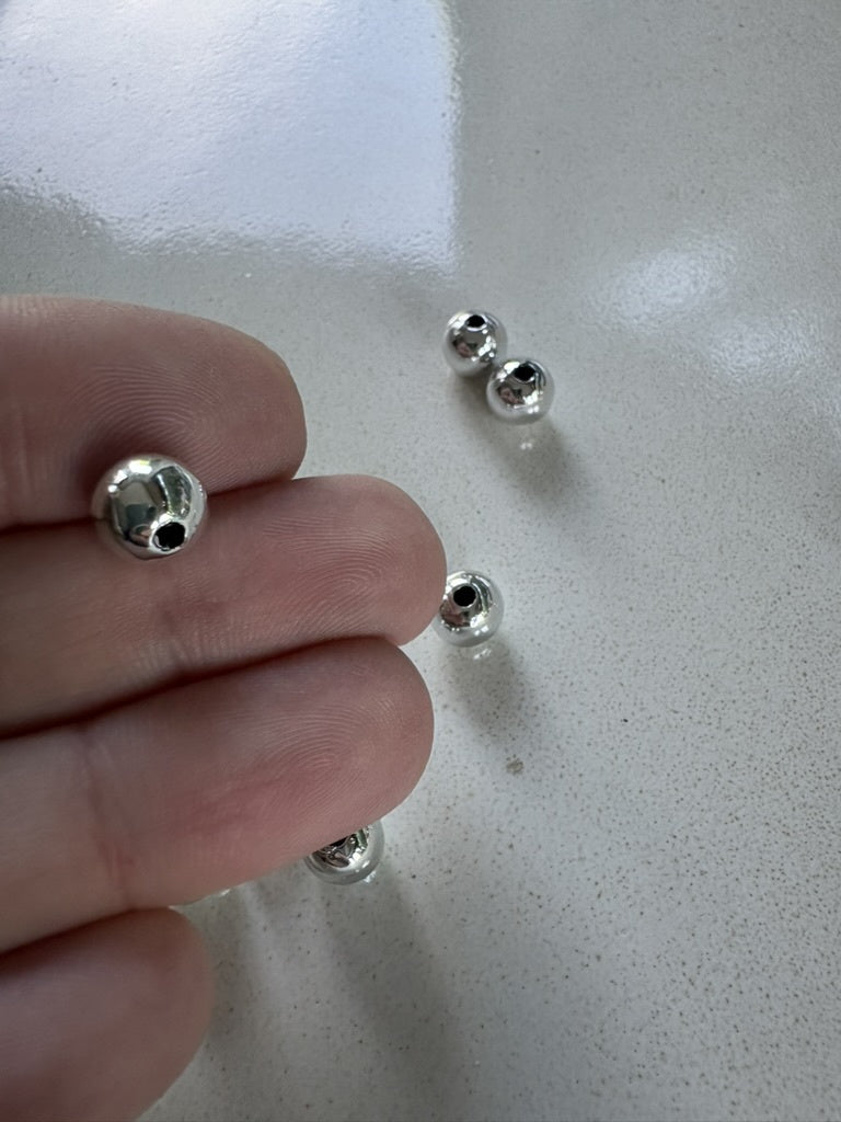 perlesetcreationbijoux - perles rondes en acrylique 8 mm argenté