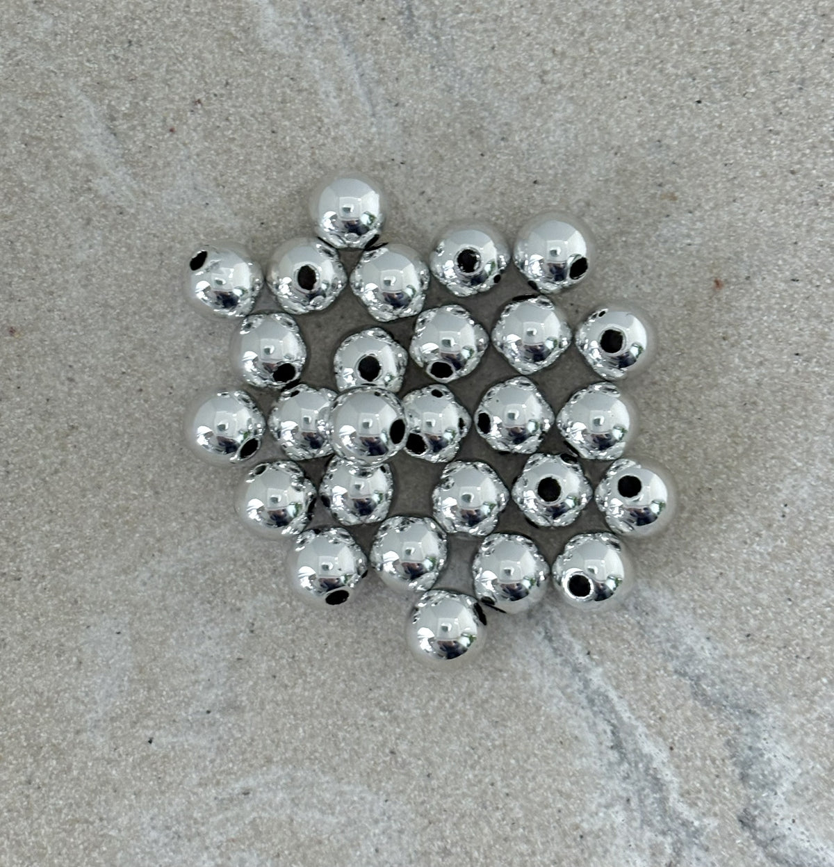 perlesetcreationbijoux - perles rondes en acrylique 8 mm argenté