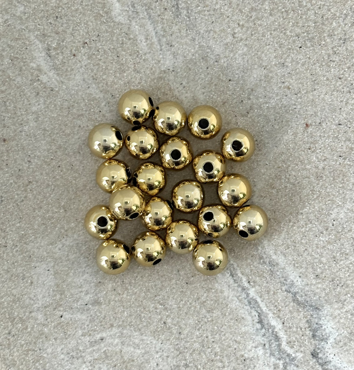 perlesetcreationbijoux - perles rondes en acrylique 8 mm doré