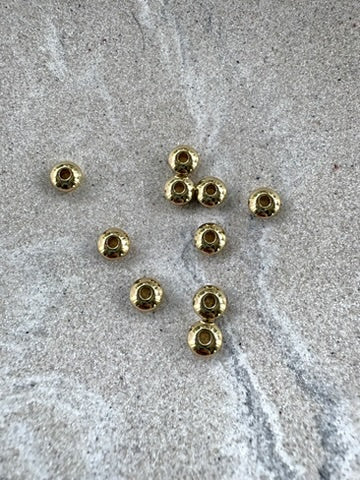 perlesetcreationbijoux - perles rondelles en acier inoxydable 304 doré de 6x3 mm