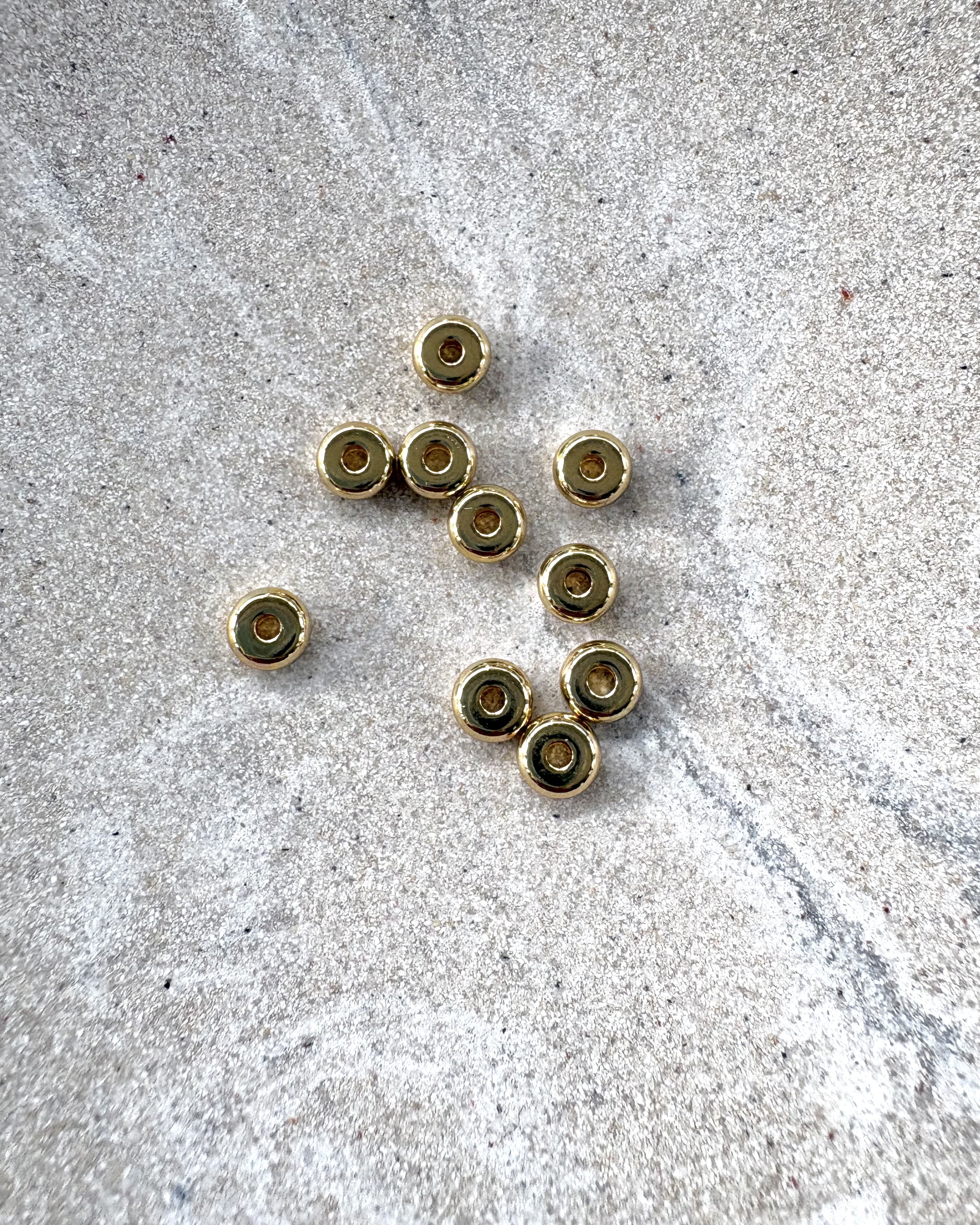 perlesetcreationbijoux - perles rondelles acier inox 6x2,5 mm dorées