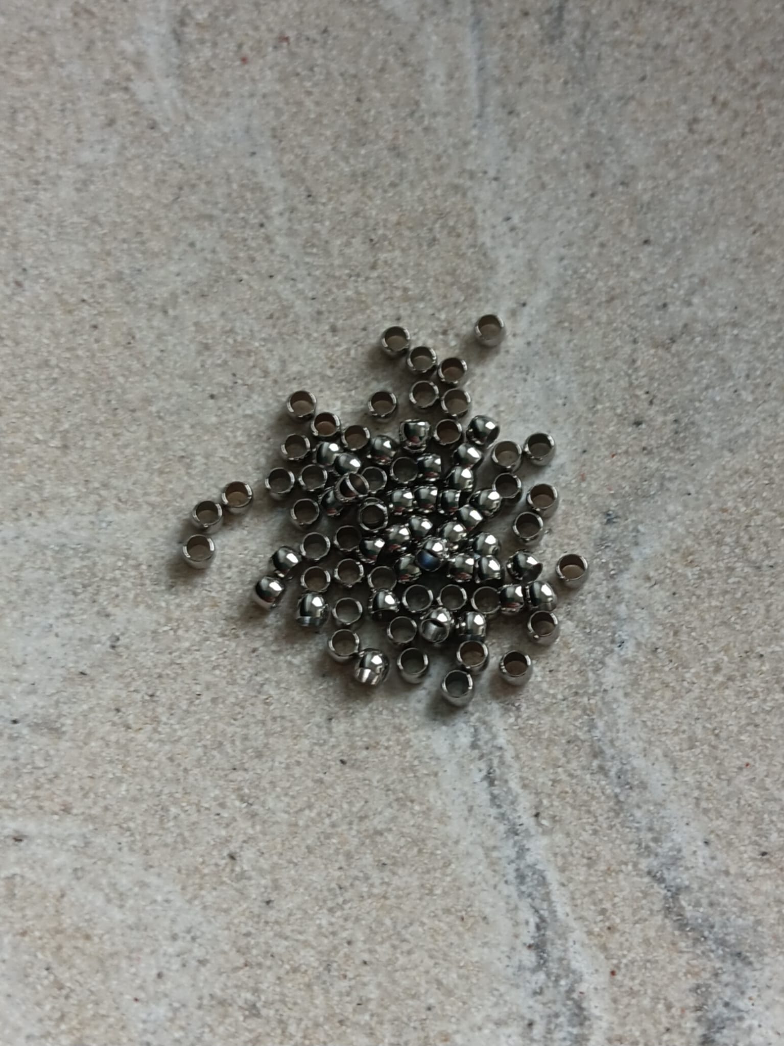 Perles rondelles acier inoxydable argenté 304 - 2,5x1,5 mm x10