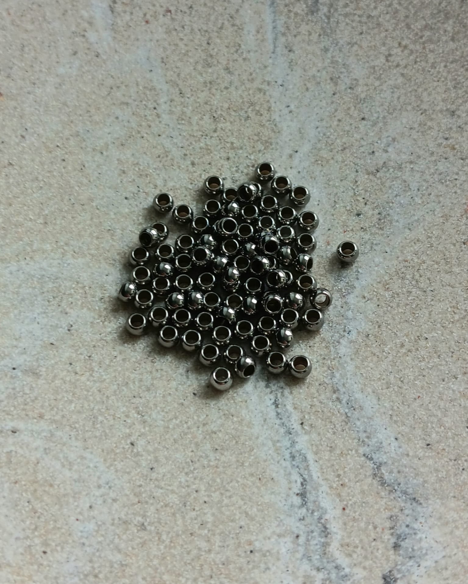 Perles rondes acier inox - 3 mm x10