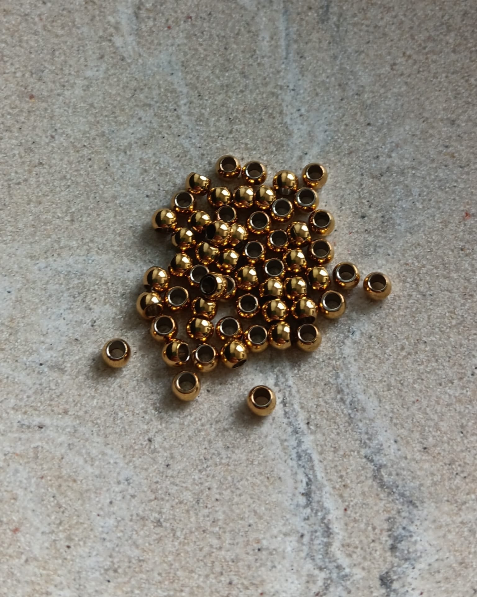 Perles rondes en acier inoxydable 304 - 4x3 mm x10