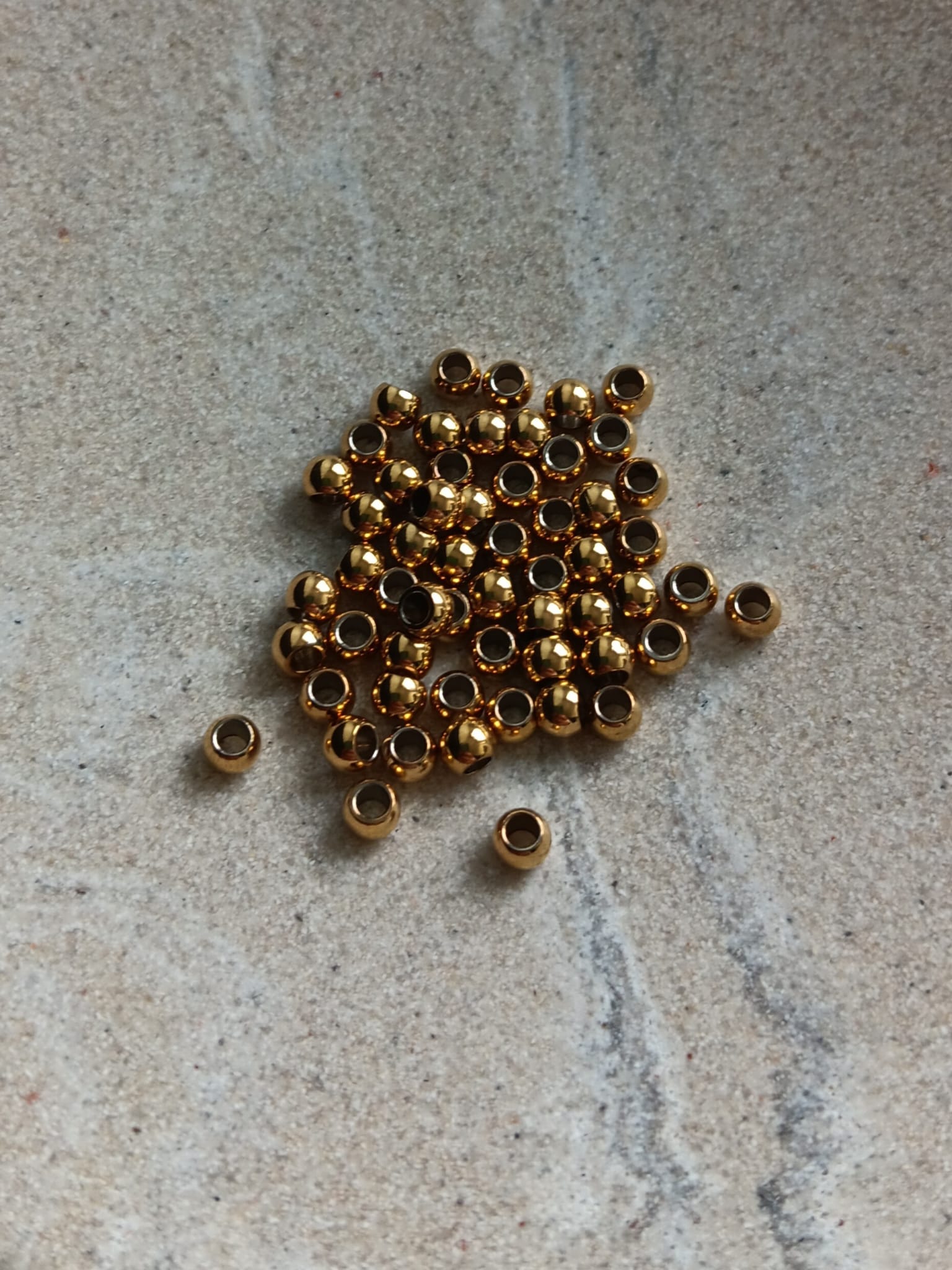 Perles rondes en acier inoxydable 304 - 4x3 mm x10