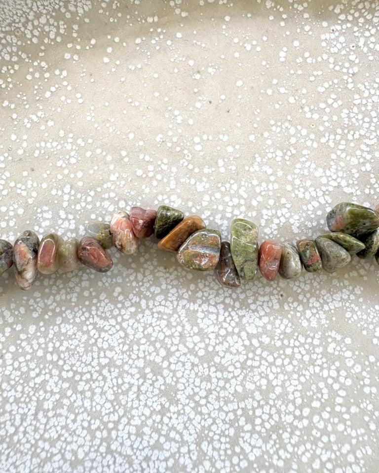 perlesetcreationbijoux - perles chips en unakite naturelle