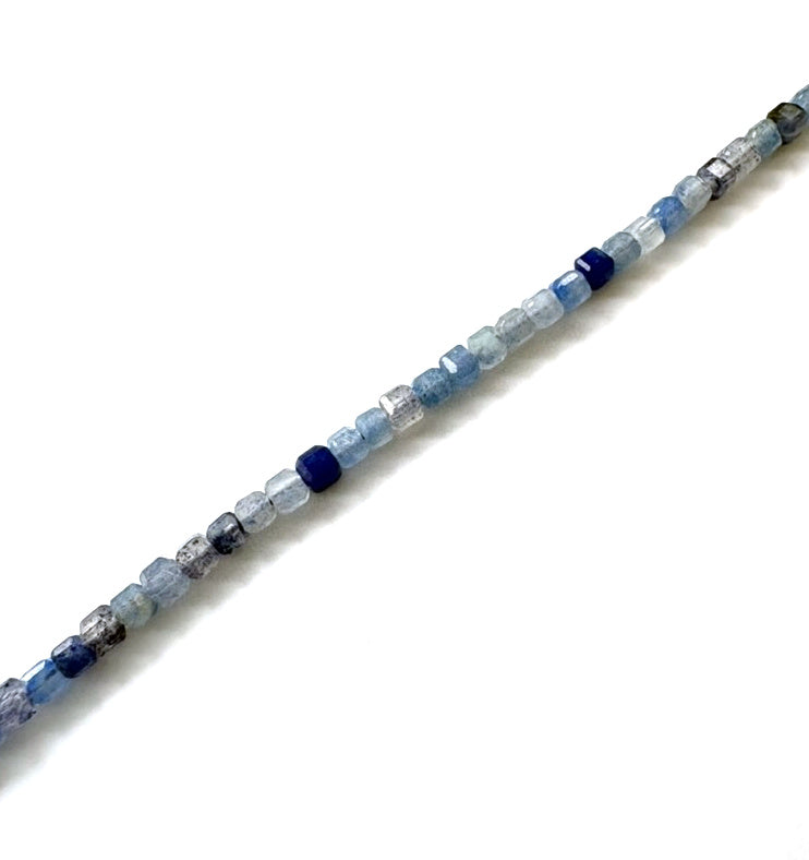 perlesetcreationbijoux - perles cubes en aventurine bleue naturelle de 2x2 mm