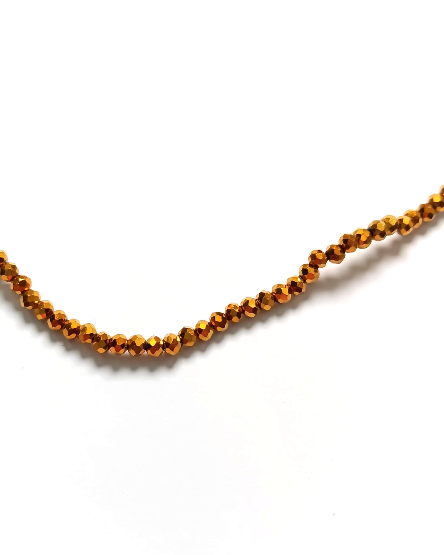 perlesetcreationbijoux - fil de perles rondelles à facettes en verre plaqué doré 3x2 mm