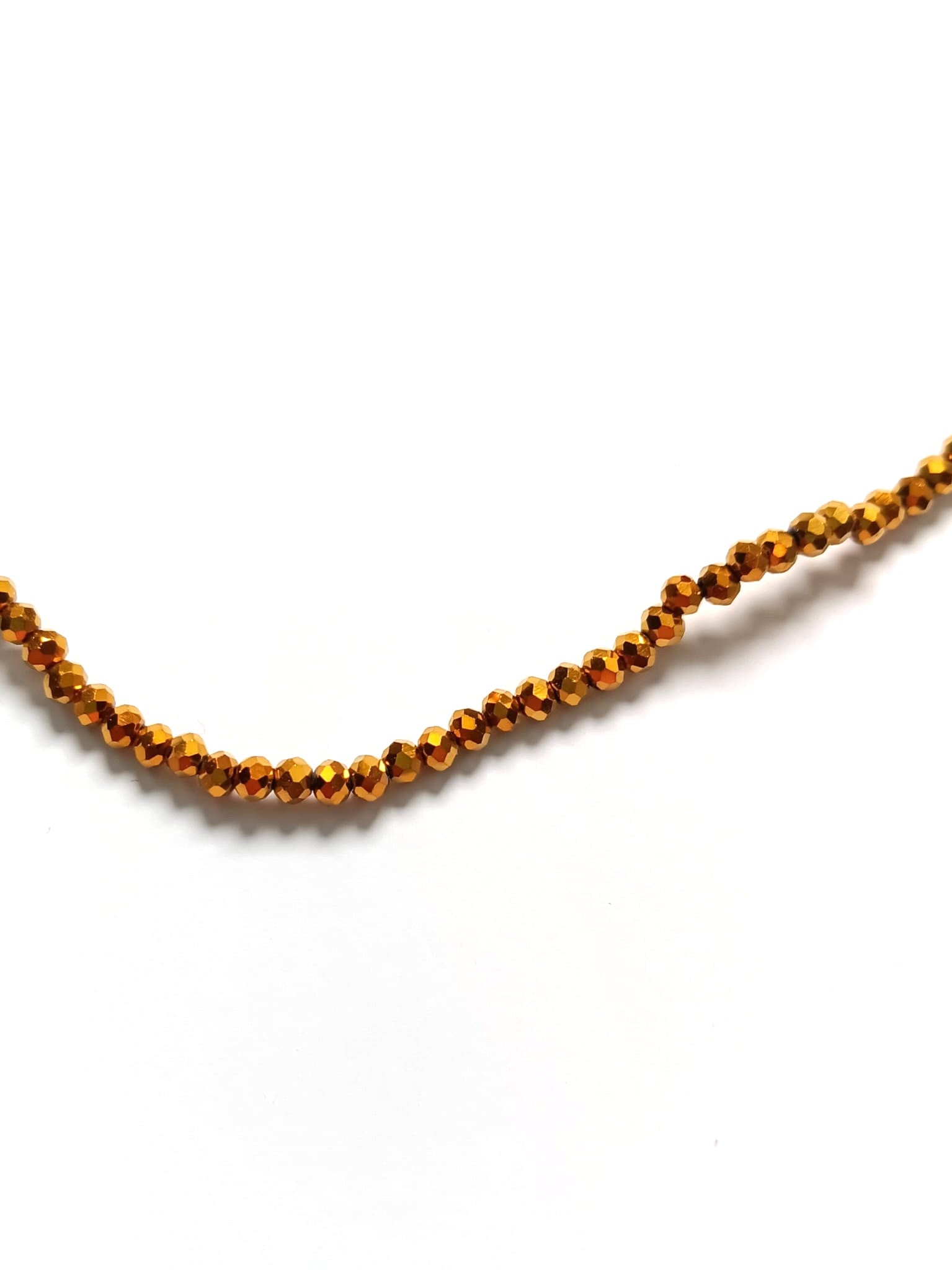 perlesetcreationbijoux - fil de perles rondelles à facettes en verre plaqué doré 3x2 mm