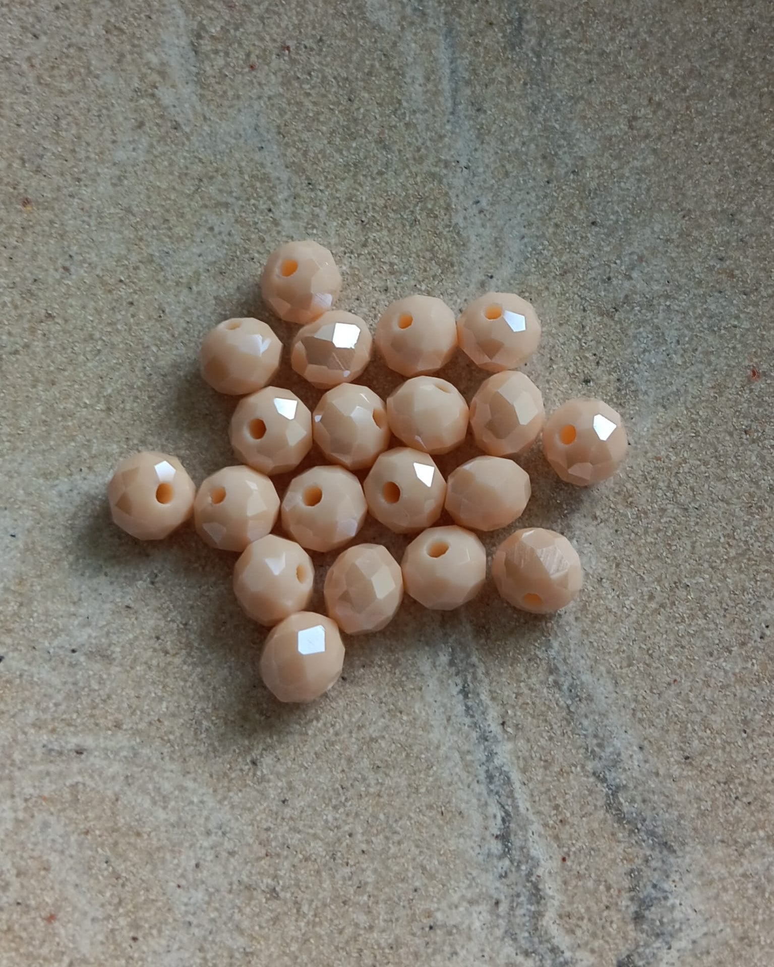 Perles rondelles à facettes en verre - 8x6 mm