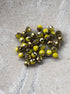 perlesetcreationbijoux - perles en verre bicolores jaune et doré de 6x5 mm