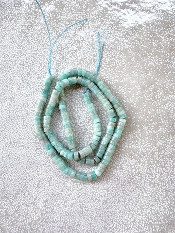 perlesetcreationbijoux - perles heshi en amazonite naturelle de 4x2 mm
