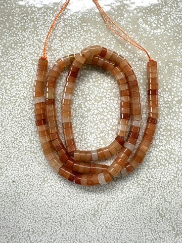 perlesetcreationbijoux - perles rondelles heishi en aventurine rouge naturelle de 4x2 mm