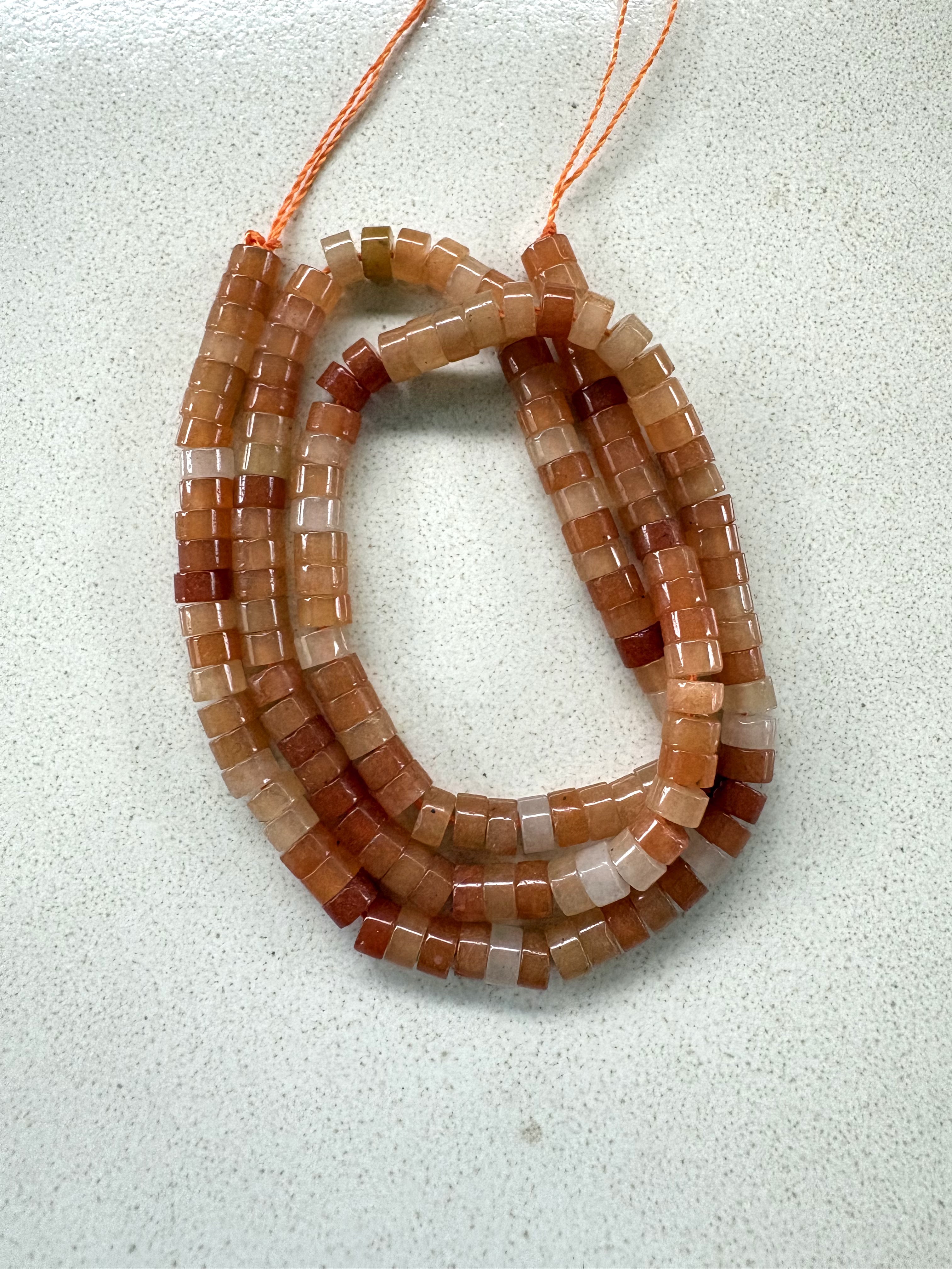 perlesetcreationbijoux - perles rondelles heishi en aventurine rouge naturelle de 4x2 mm