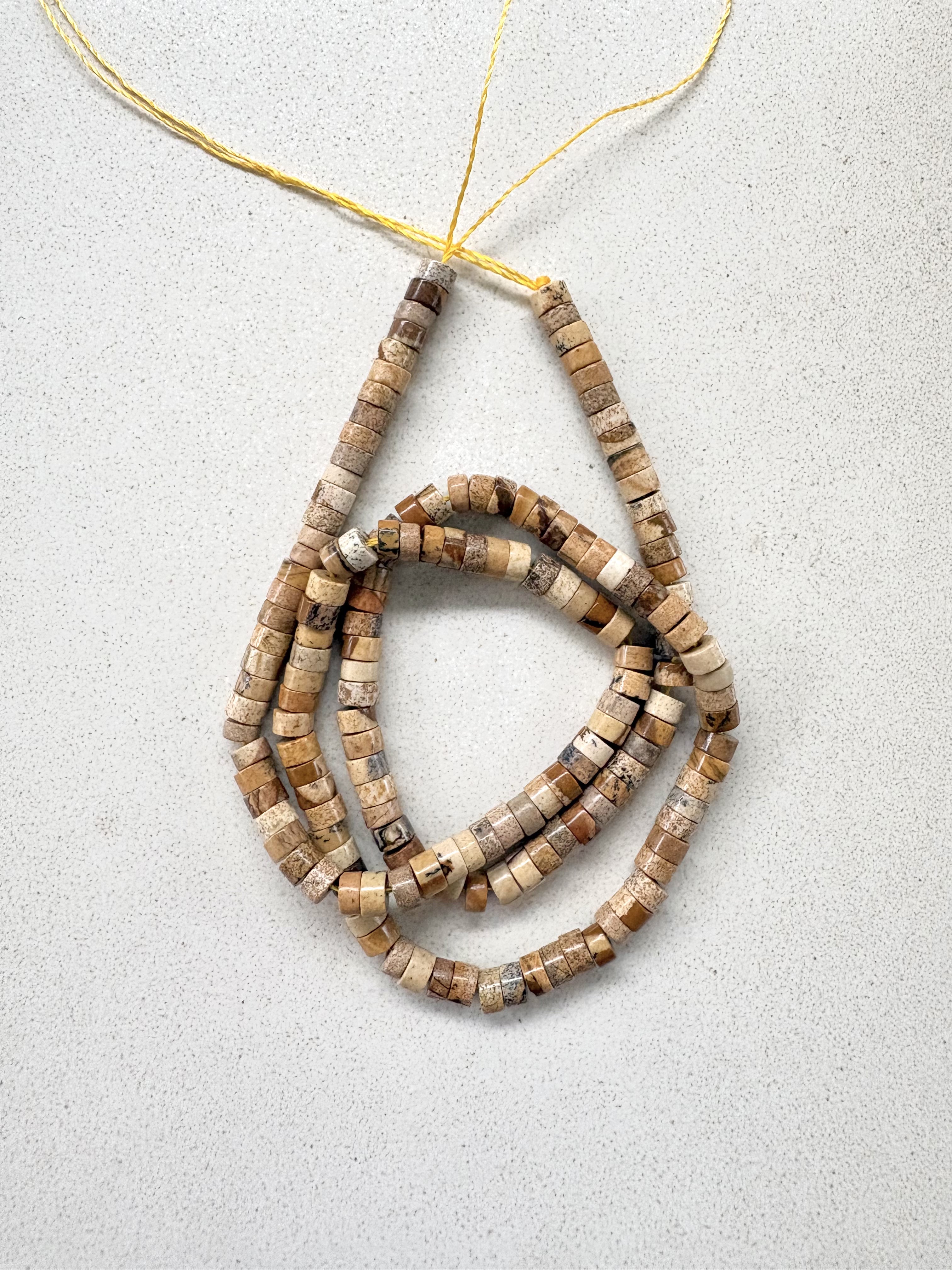 perlesetcreationbijoux - perles heishi en jaspe naturel de 4x2 mm