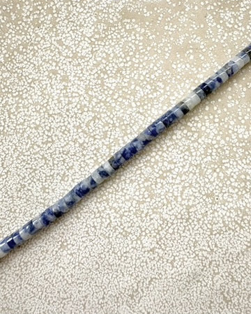perlesetcreationbijoux - perles heishi en jaspe bleu naturel de 4x2 mm