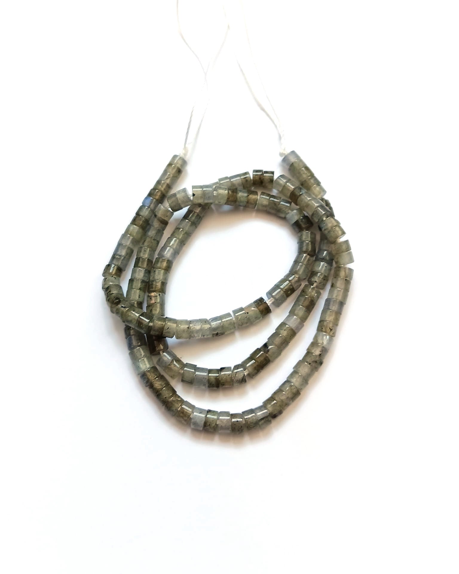 perlesetcreationbijoux - fil de perles heishi labradorite naturelle 4x2 mm