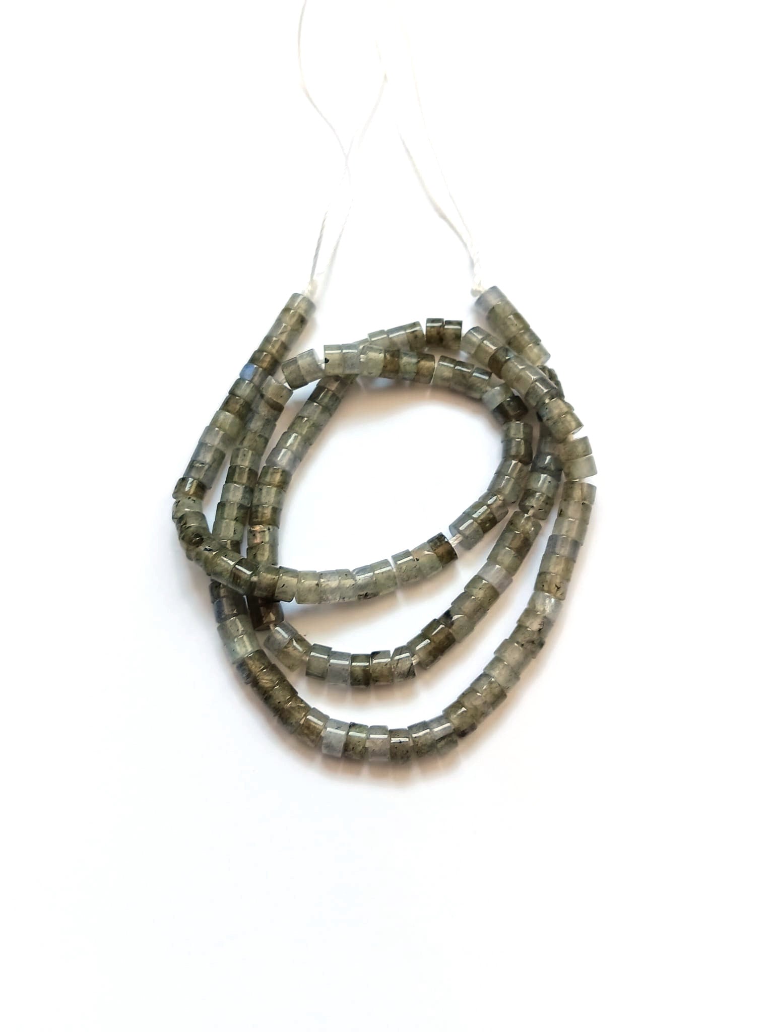 perlesetcreationbijoux - fil de perles heishi labradorite naturelle 4x2 mm