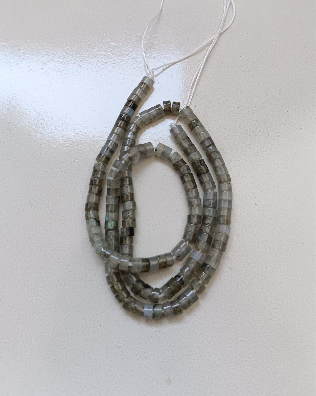 perlesetcreationbijoux - fil de perles heishi labradorite naturelle 4x2 mm