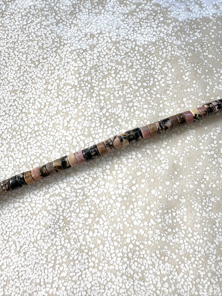 perlesetcreationbijoux - perles heishi en rhodonite naturelle 4x2 mm