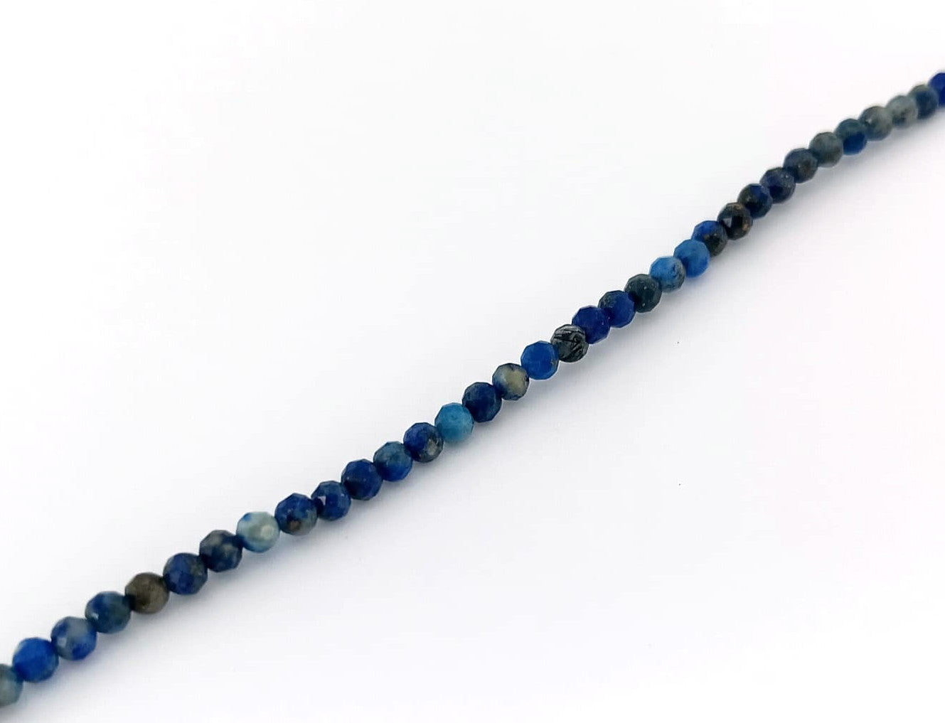 Perles rondes facettées lapis lazuli naturel - 2 mm