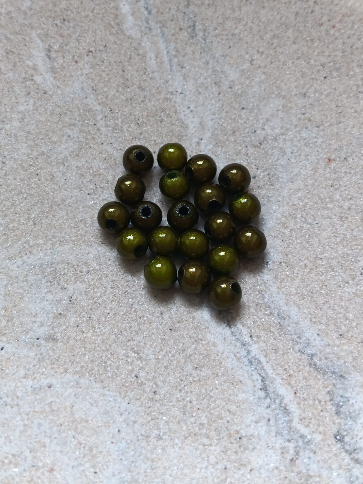 perlesetcreationbijoux - perles magiques en acrylique de 6 mm vert kaki