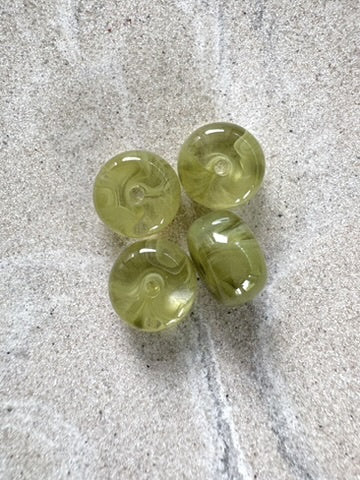 perlesetcreationbijoux - perles rondelles en acrylique 9x14 mm vert