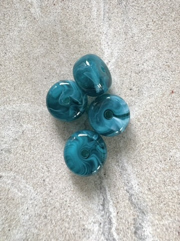 perlesetcreationbijoux - perles rondelles en acrylique 9x14 mm bleu turquoise