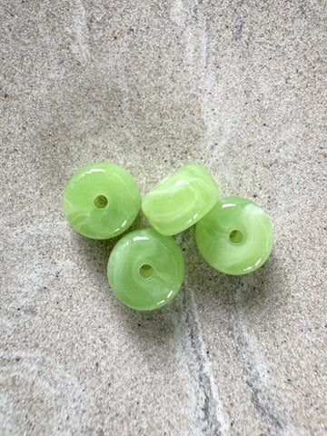 perlesetcreationbijoux - perles rondelles en acrylique 9x14 mm vert