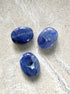 perlesetcreationbijoux - perle ovale marbrée en acrylique de 19x15 mm bleu marine