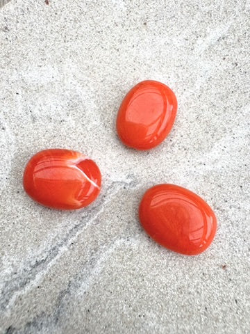 perlesetcreationbijoux - perles ovales en acrylique de 19x15 mm couleur orange