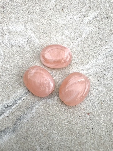 perlesetcreationbijoux - perles ovales en acrylique de 19x15 mm couleur pêche