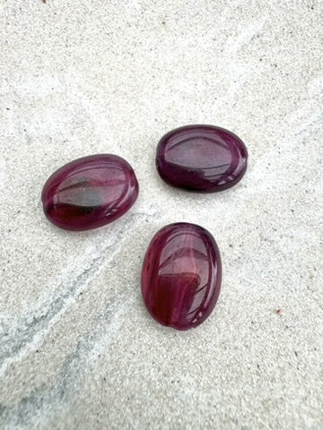 perlesetcreationbijoux - perles ovales en acrylique de 19x15 mm couleur prune