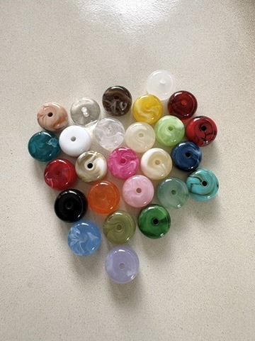 perlesetcreationbijoux - perles rondelles en acrylique 9x14 mm de différentes couleurs