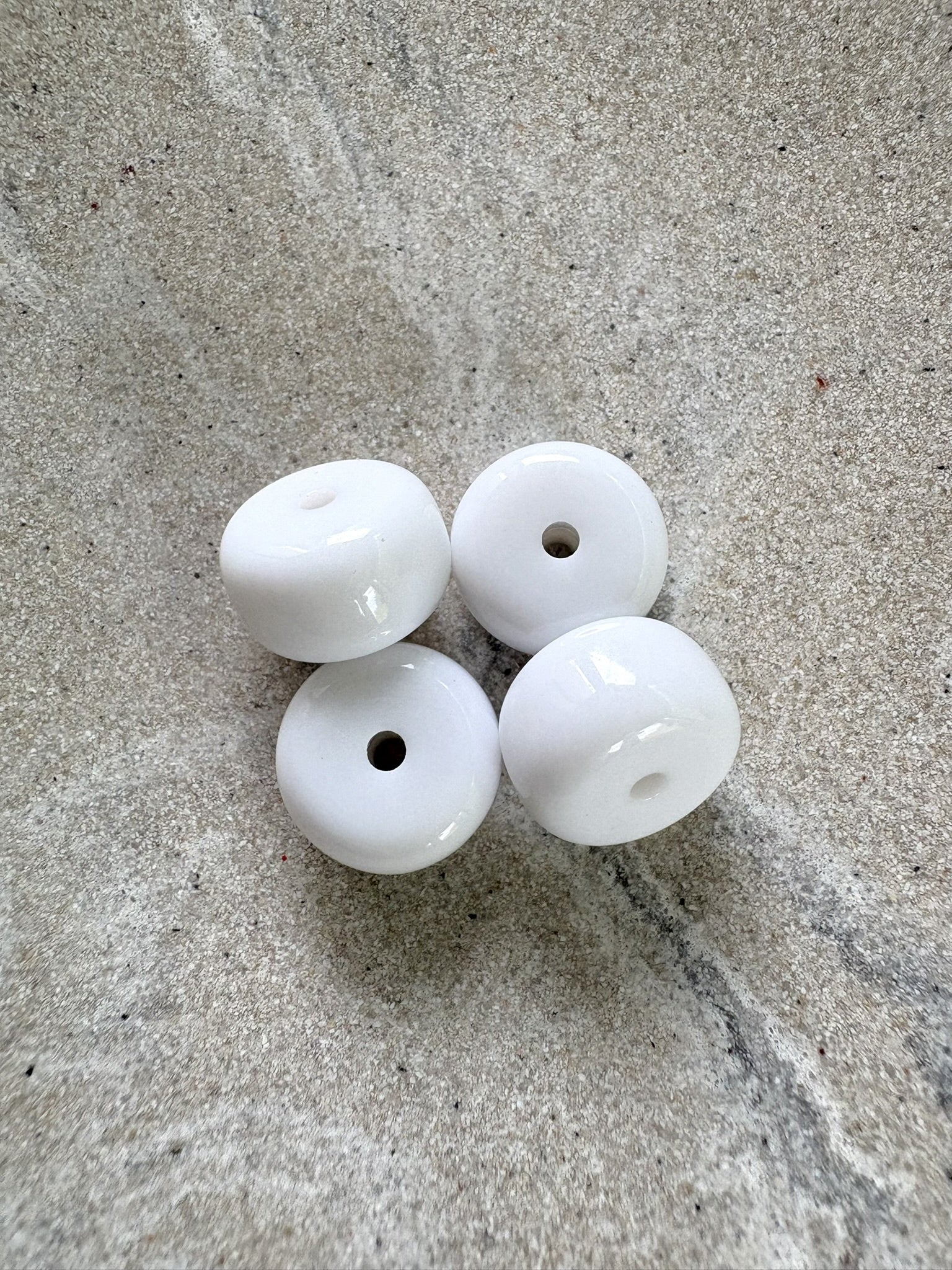 perlesetcreationbijoux - perles rondelles en acrylique 9x14 mm blanc