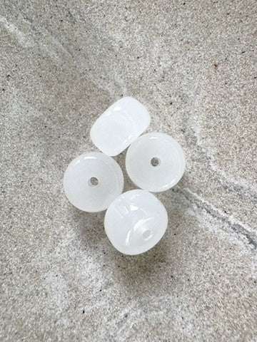 perlesetcreationbijoux - perles rondelles en acrylique 9x14 mm blanc