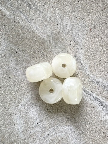 perlesetcreationbijoux - perles rondelles en acrylique 9x14 mm blanc crème