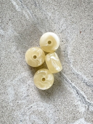 perlesetcreationbijoux - perles rondelles en acrylique 9x14 mm beige