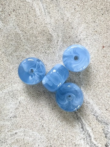 perlesetcreationbijoux - perles rondelles en acrylique 9x14 mm bleu