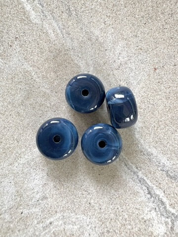 perlesetcreationbijoux - perles rondelles en acrylique 9x14 mm bleu marine