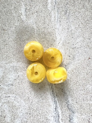perlesetcreationbijoux - perles rondelles en acrylique 9x14 mm jaune