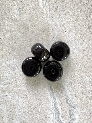 perlesetcreationbijoux - perles rondelles en acrylique 9x14 mm noir
