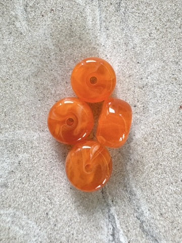 perlesetcreationbijoux - perles rondelles en acrylique 9x14 mm orange