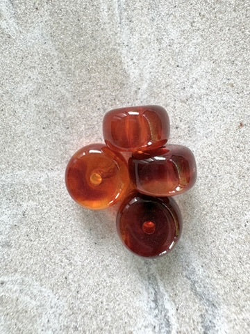 perlesetcreationbijoux - perles rondelles en acrylique 9x14 mm orange