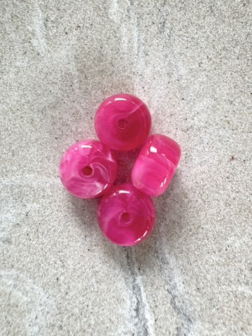 perlesetcreationbijoux - perles rondelles en acrylique 9x14 mm rose fuchsia