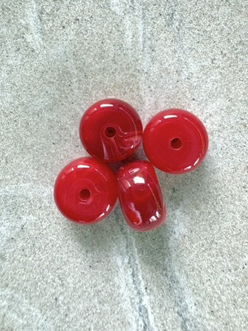 perlesetcreationbijoux - perles rondelles en acrylique 9x14 mm rouge